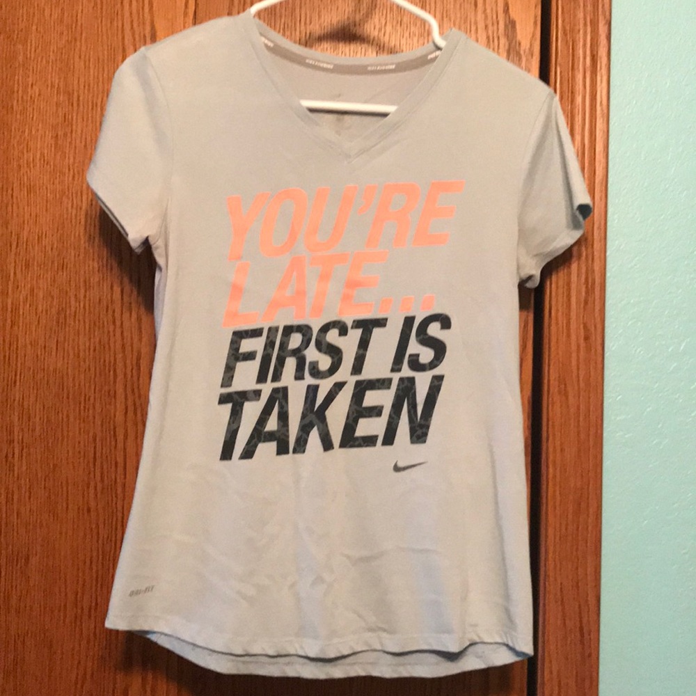Nike short sleeve running shirt.
